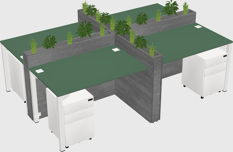 Rectangular shared desk