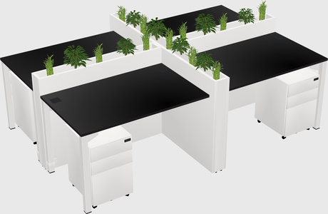Rectangular shared desk