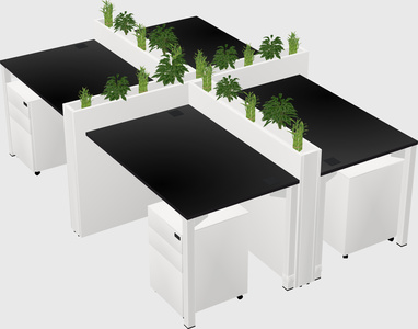 Rectangular shared desk