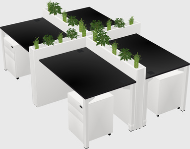 Rectangular shared desk