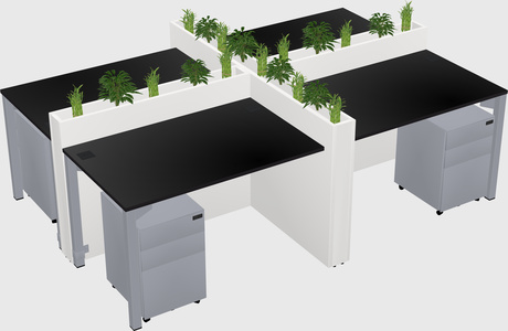Rectangular shared desk