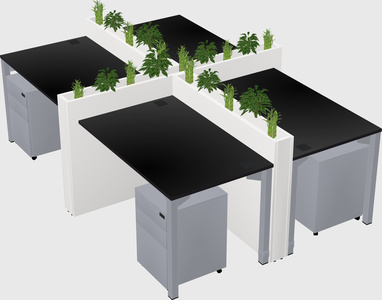 Rectangular shared desk