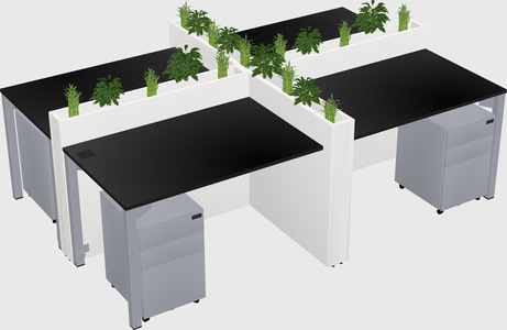Rectangular shared desk