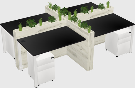 Rectangular shared desk