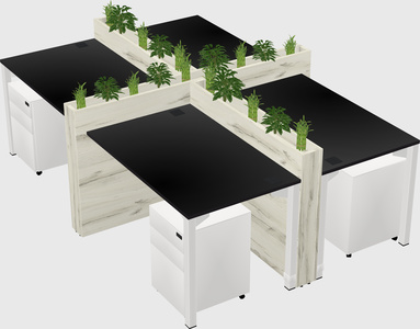 Rectangular shared desk