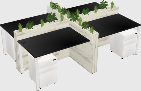 Rectangular shared desk