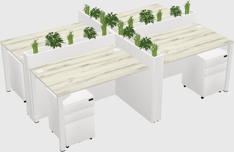 Rectangular shared desk