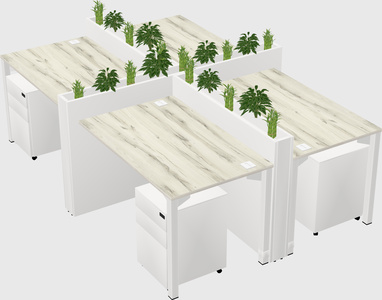 Rectangular shared desk