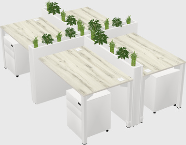 Rectangular shared desk