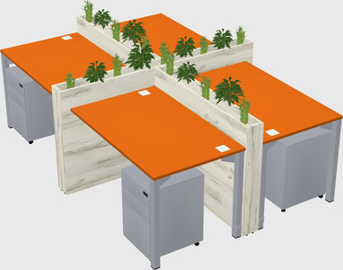 Rectangular shared desk
