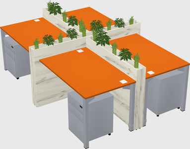 Rectangular shared desk