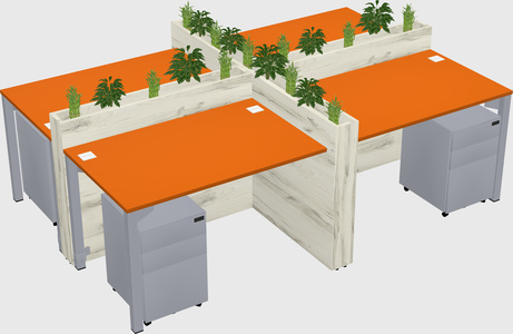 Rectangular shared desk
