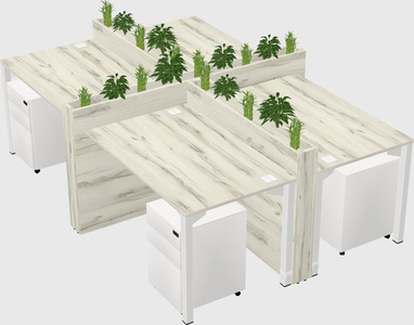 Rectangular shared desk