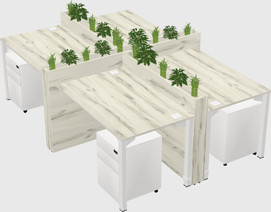 Rectangular shared desk