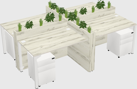Rectangular shared desk