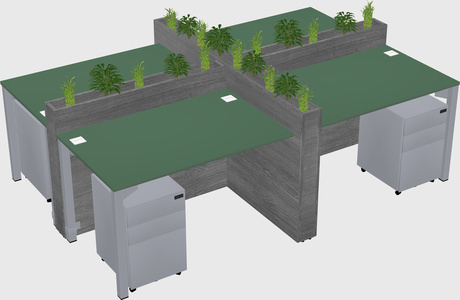Rectangular shared desk