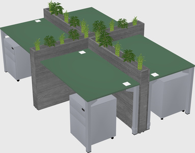 Rectangular shared desk