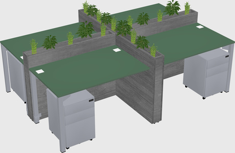 Rectangular shared desk