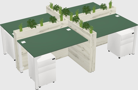 Rectangular shared desk