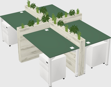 Rectangular shared desk