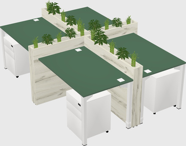 Rectangular shared desk