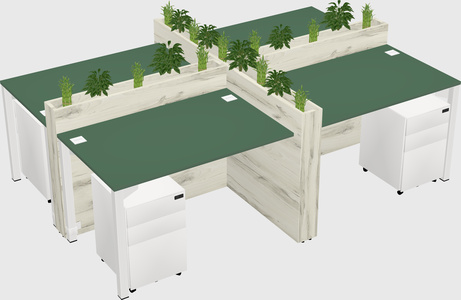 Rectangular shared desk