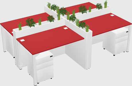 Rectangular shared desk