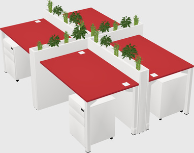 Rectangular shared desk