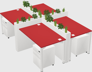 Rectangular shared desk
