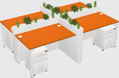 Rectangular shared desk