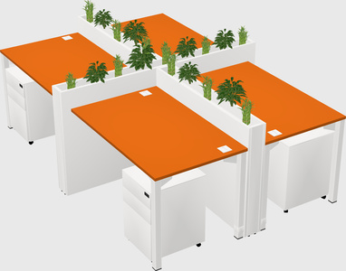 Rectangular shared desk