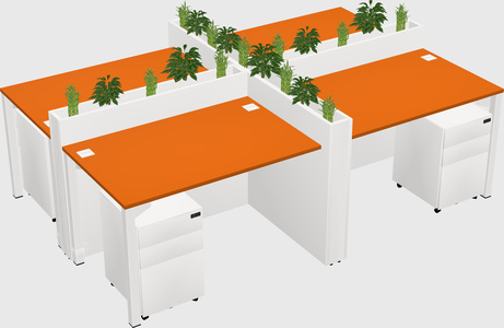 Rectangular shared desk