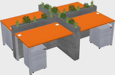 Rectangular shared desk