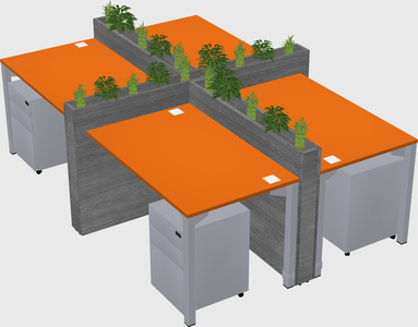 Rectangular shared desk