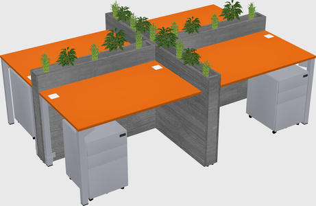 Rectangular shared desk