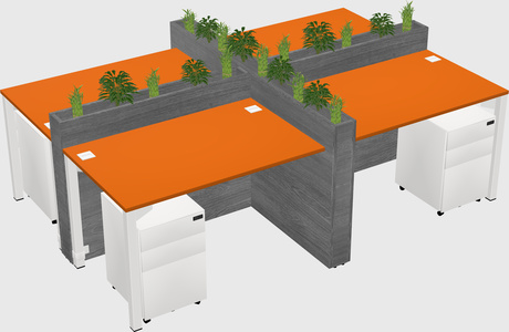 Rectangular shared desk