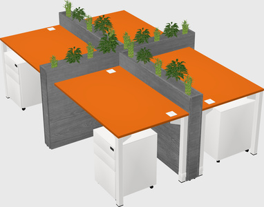 Rectangular shared desk