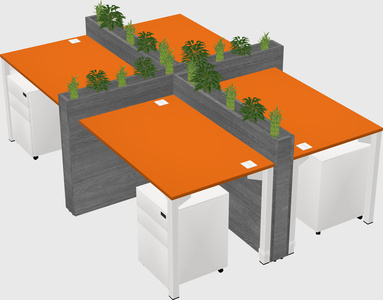 Rectangular shared desk