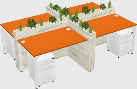 Rectangular shared desk