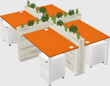 Rectangular shared desk