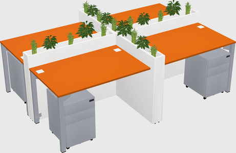 Rectangular shared desk