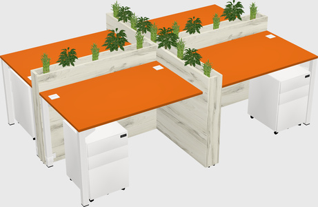 Rectangular shared desk