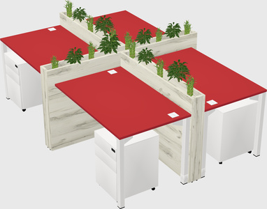 Rectangular shared desk