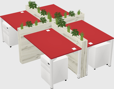 Rectangular shared desk
