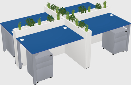 Rectangular shared desk