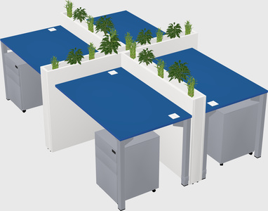 Rectangular shared desk