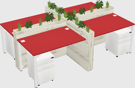 Rectangular shared desk