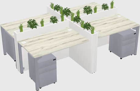 Rectangular shared desk