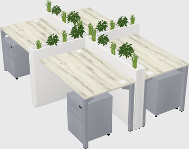 Rectangular shared desk