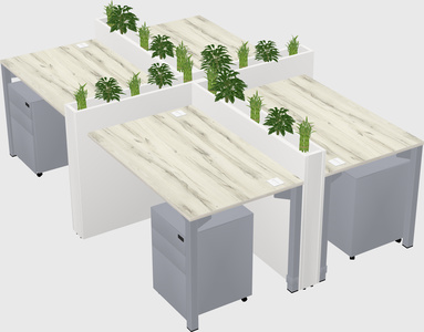 Rectangular shared desk